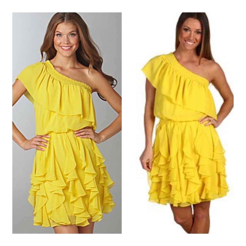 Jessica Simpson One Shoulder Ruffle Dress